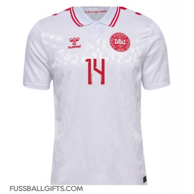 Dänemark Mikkel Damsgaard #14 Fußballbekleidung Auswärtstrikot EM 2024 Kurzarm Dänemark Mikkel Damsgaard #14 Fußballbekleidung Auswärtstrikot EM 2024 Kurzarm